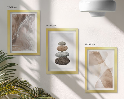 Composizione di 3 quadri Forme astratte dipinte con colori pastello