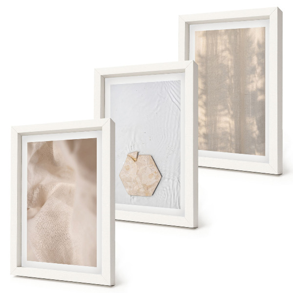 Trittico incorniciato Trame delicate in uno stile boho naturale
