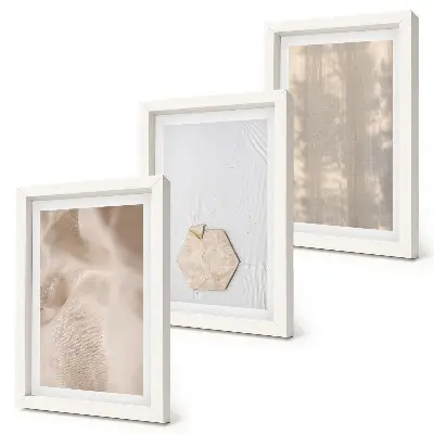 Trittico incorniciato trame delicate in stile boho naturale