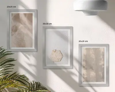Trittico incorniciato trame delicate in stile boho naturale