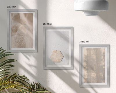 Trittico incorniciato Trame delicate in uno stile boho naturale