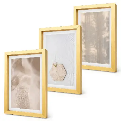Trittico incorniciato trame delicate in stile boho naturale