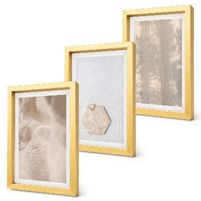 Trittico incorniciato Trame delicate in uno stile boho naturale