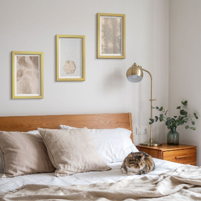 Trittico incorniciato Trame delicate in uno stile boho naturale
