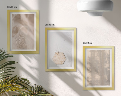 Trittico incorniciato Trame delicate in uno stile boho naturale