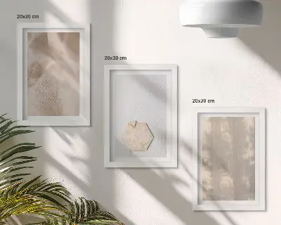 Trittico incorniciato trame delicate in stile boho naturale