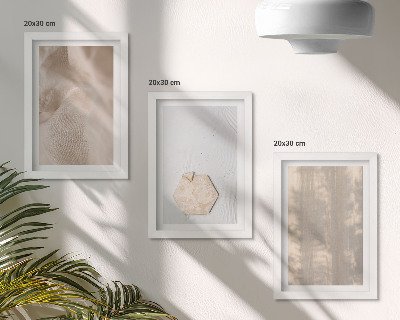 Trittico incorniciato Trame delicate in uno stile boho naturale