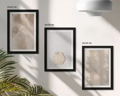 Trittico incorniciato trame delicate in stile boho naturale