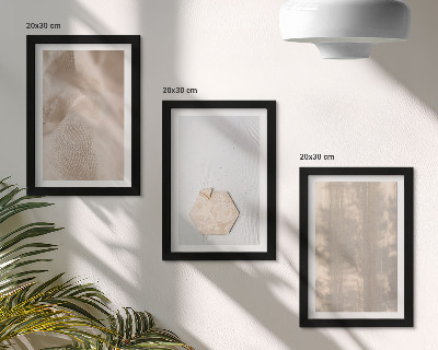 Trittico incorniciato Trame delicate in uno stile boho naturale