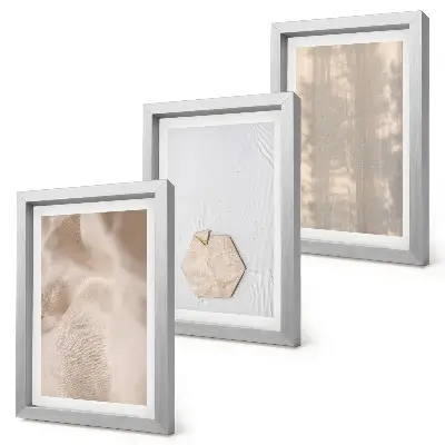 Trittico incorniciato trame delicate in stile boho naturale