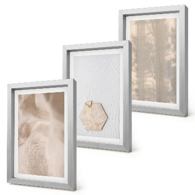 Trittico incorniciato Trame delicate in uno stile boho naturale