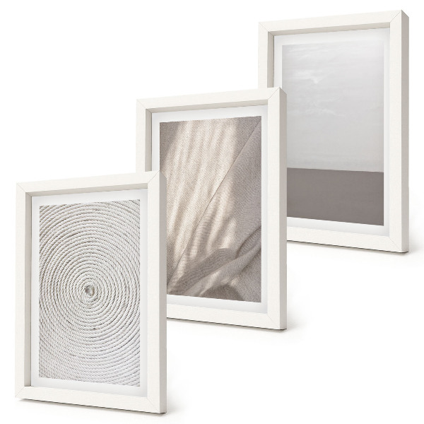 Composizione di 3 quadri Texture naturali delicate in stile boho