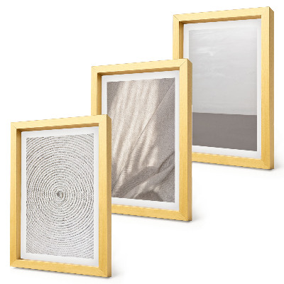Composizione di 3 quadri Texture naturali delicate in stile boho