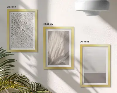 Composizione di 3 quadri con texture naturali delicate in stile boho