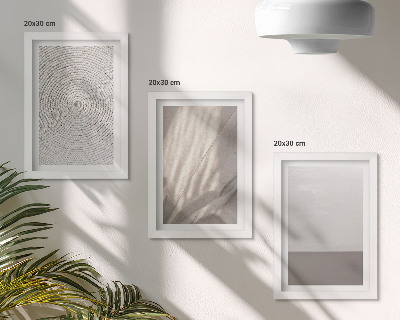 Composizione di 3 quadri Texture naturali delicate in stile boho