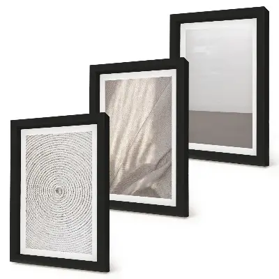 Composizione di 3 quadri con texture naturali delicate in stile boho