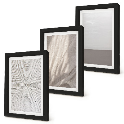 Composizione di 3 quadri Texture naturali delicate in stile boho