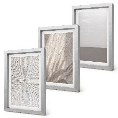 Composizione di 3 quadri Texture naturali delicate in stile boho
