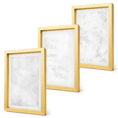Trittico incorniciato con macchie bianche su tela dal design minimalista