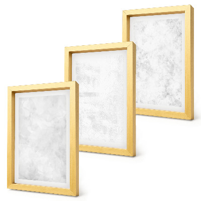 Trittico incorniciato Macchie bianche su sfondi minimalisti in tela