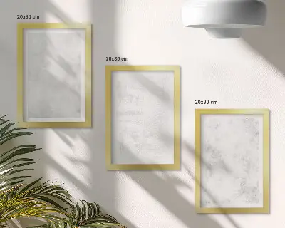 Trittico incorniciato con macchie bianche su tela dal design minimalista