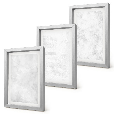 Trittico incorniciato Macchie bianche su sfondi minimalisti in tela