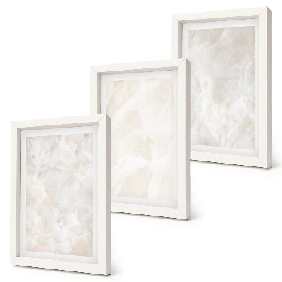 Composizione di 3 quadri Strutture in pietra color pastello di marmo bianco