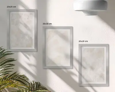 Composizione di 3 quadri con strutture in pietra color pastello di marmo bianco
