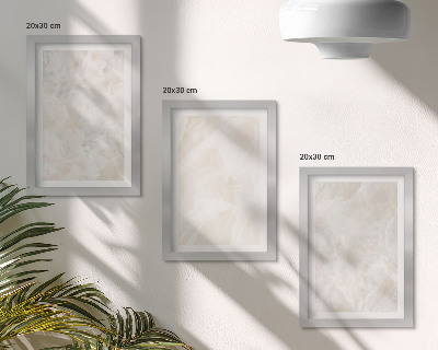 Composizione di 3 quadri Strutture in pietra color pastello di marmo bianco