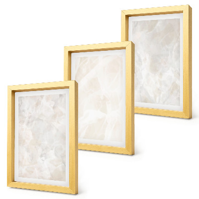 Composizione di 3 quadri Strutture in pietra color pastello di marmo bianco