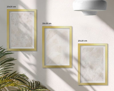 Composizione di 3 quadri Strutture in pietra color pastello di marmo bianco