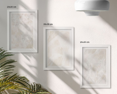 Composizione di 3 quadri Strutture in pietra color pastello di marmo bianco