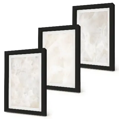 Composizione di 3 quadri con strutture in pietra color pastello di marmo bianco