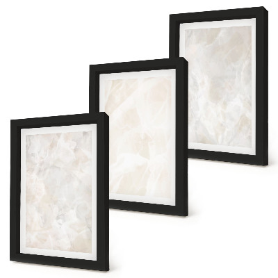 Composizione di 3 quadri Strutture in pietra color pastello di marmo bianco