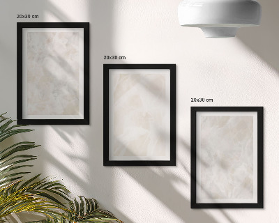 Composizione di 3 quadri Strutture in pietra color pastello di marmo bianco