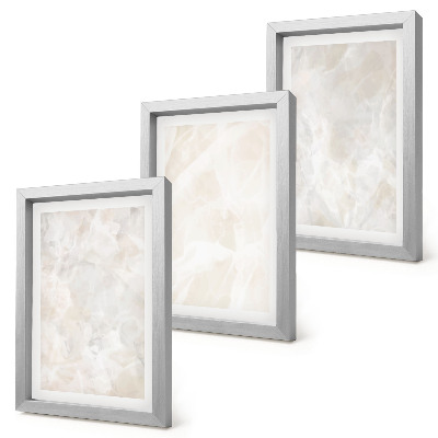 Composizione di 3 quadri Strutture in pietra color pastello di marmo bianco