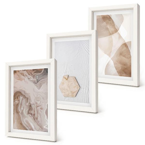 Trittico incorniciato Astrazione di design ispirata alla natura