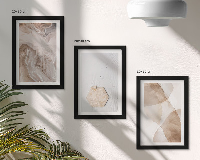 Trittico incorniciato Astrazione di design ispirata alla natura