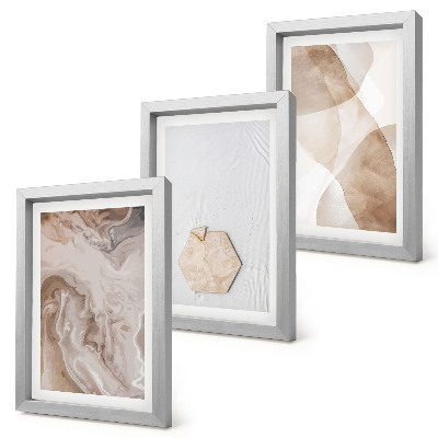 Trittico incorniciato Astrazione di design ispirata alla natura