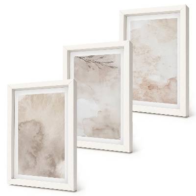 Composizione di 3 quadri Texture effetto acquerello rovesciato, stile boho