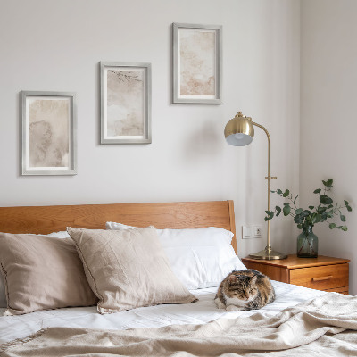 Composizione di 3 quadri Texture effetto acquerello rovesciato, stile boho