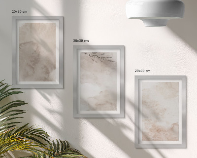 Composizione di 3 quadri Texture effetto acquerello rovesciato, stile boho