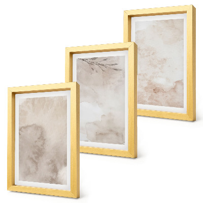 Composizione di 3 quadri Texture effetto acquerello rovesciato, stile boho
