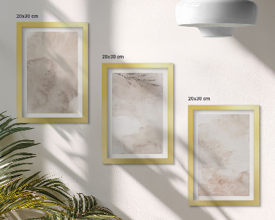 Composizione di 3 quadri Texture effetto acquerello rovesciato, stile boho