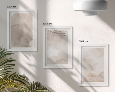 Composizione di 3 quadri Texture effetto acquerello rovesciato, stile boho