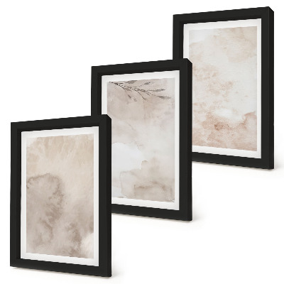 Composizione di 3 quadri Texture effetto acquerello rovesciato, stile boho