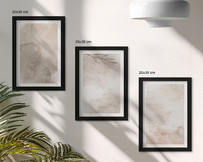 Composizione di 3 quadri Texture effetto acquerello rovesciato, stile boho