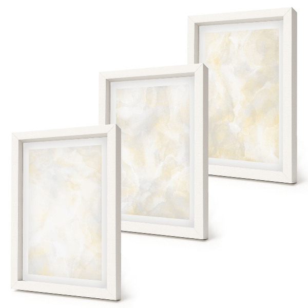 Trittico incorniciato Design con pennellate di pittura dalla texture brillante