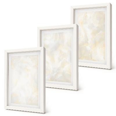Trittico incorniciato Design con pennellate di pittura dalla texture brillante