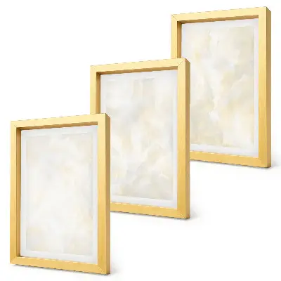 Trittico incorniciato con design a pennellate materiche dalla texture brillante